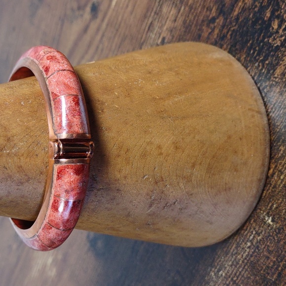 Jay King Coral Inlay Copper Bracelet - Picture 8 of 9